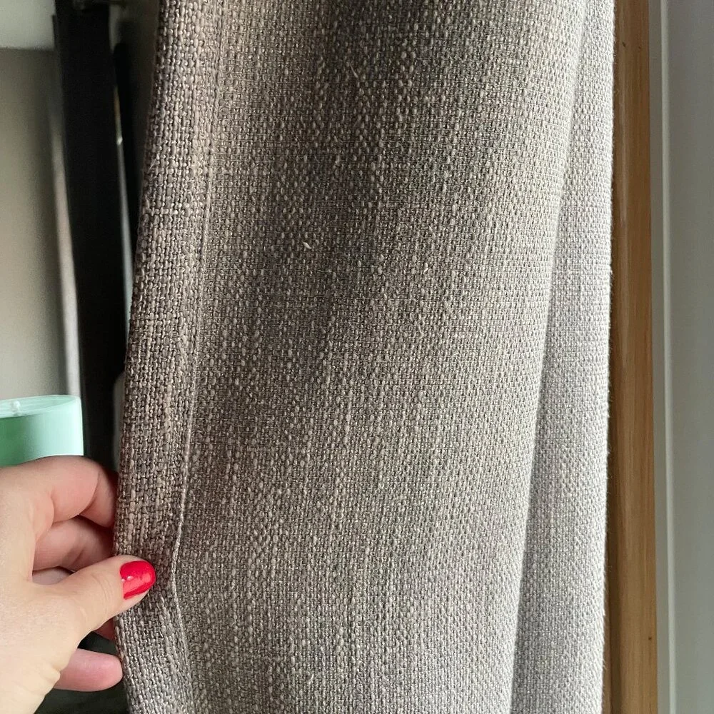 Dark Grey Cotton Blend Grommet Top Curtain Panel Drapes 50